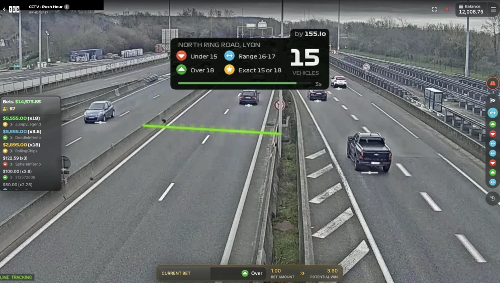 CCTV Rush Hour - Game interface on online casino